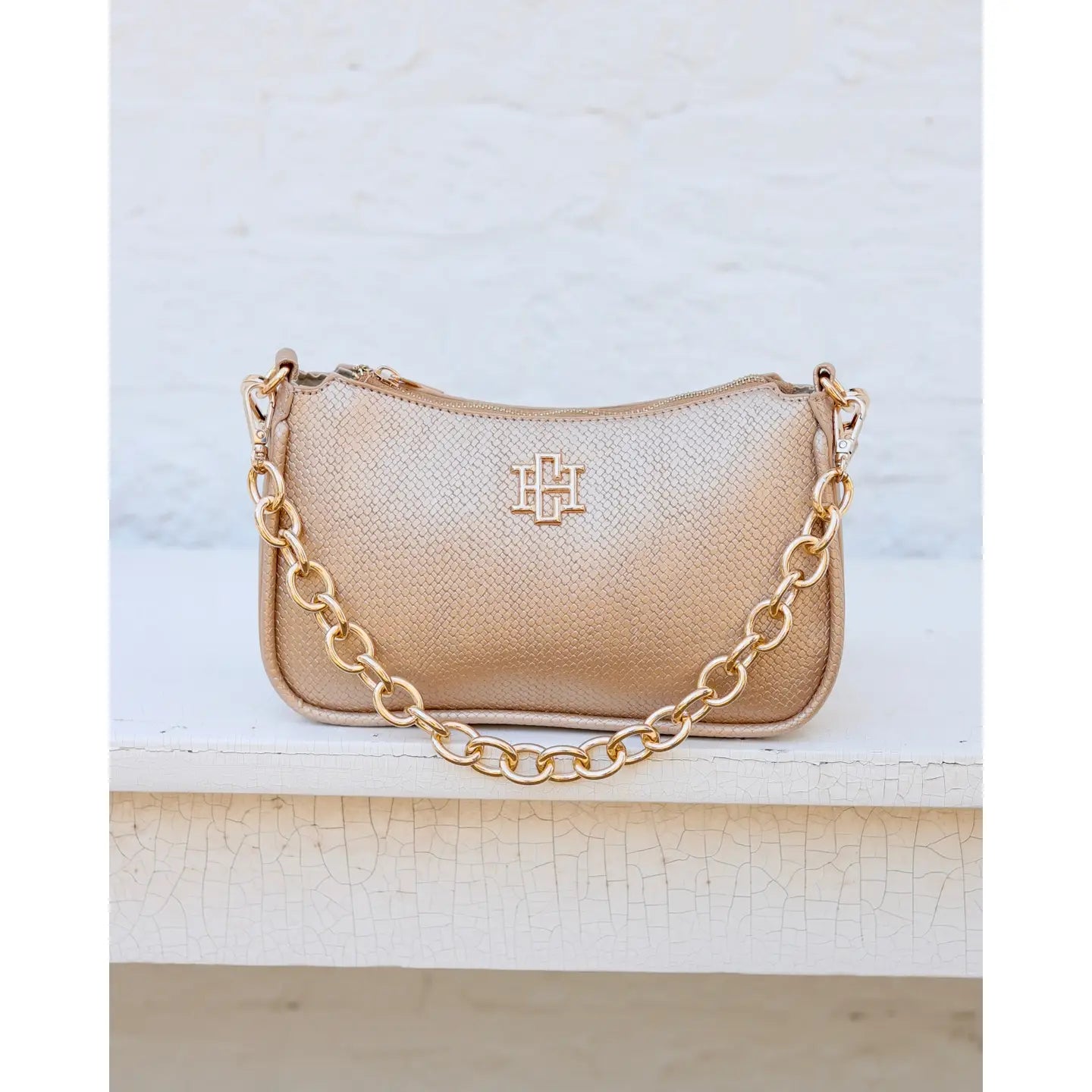 Joan Woven Gold Crossbody - Caroline Hill