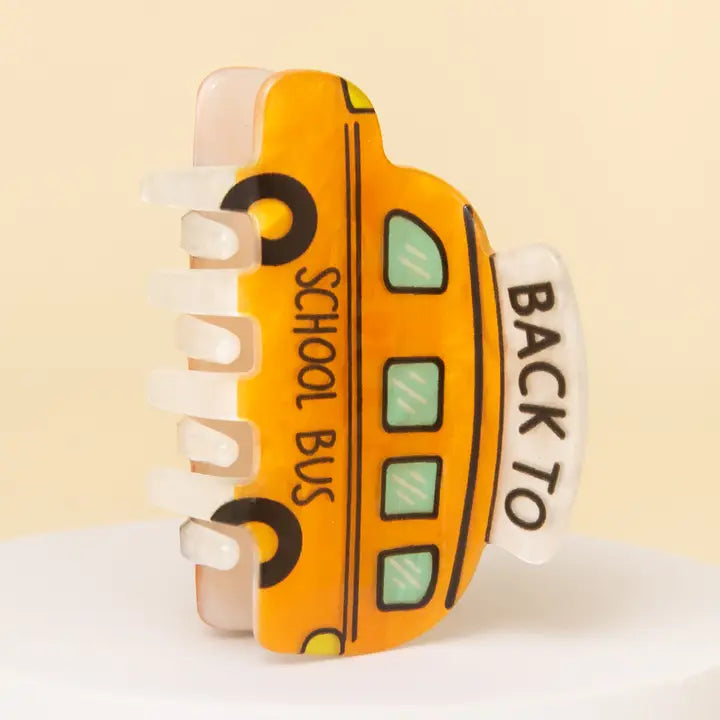 School Bus Acrylic Hair Claw Clip