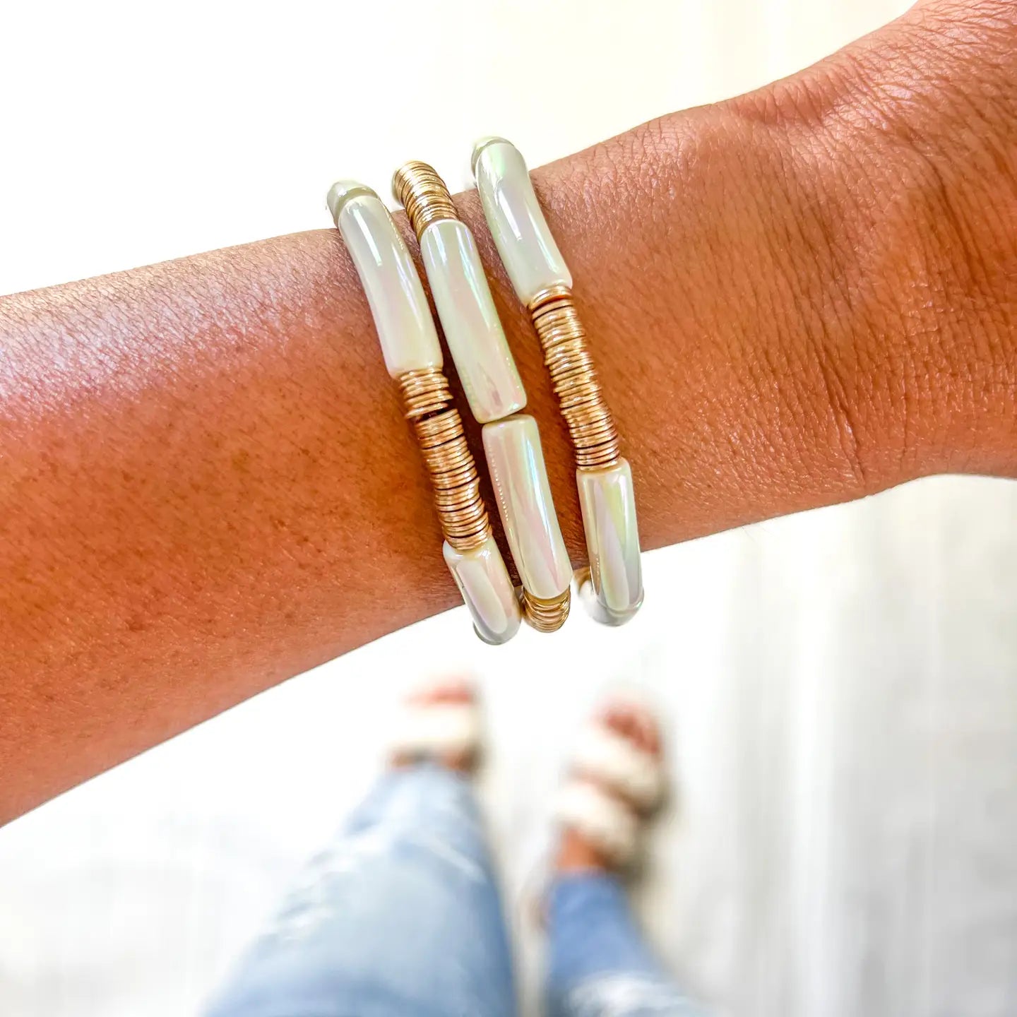 ONE #26 Metallic Tube Bangle Bracelet