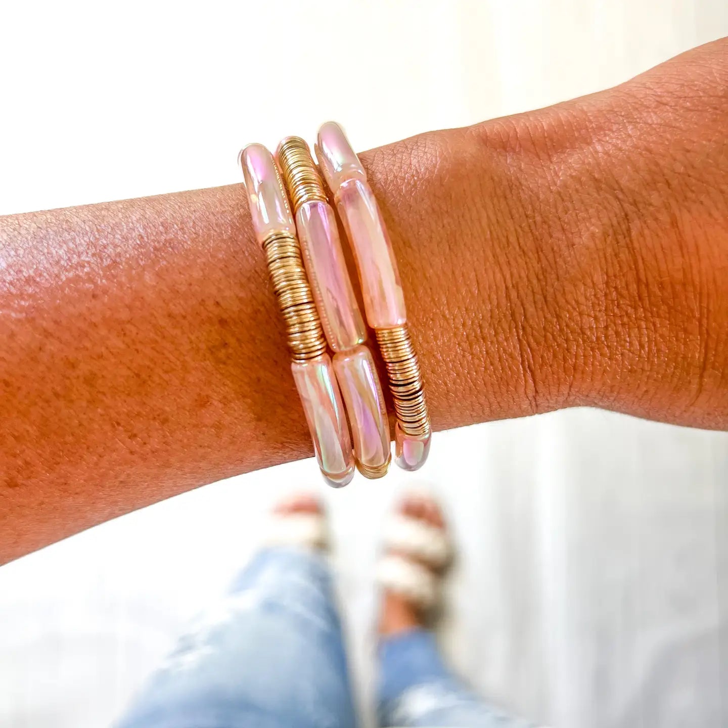 ONE #37 Metallic Tube Bangle Bracelet