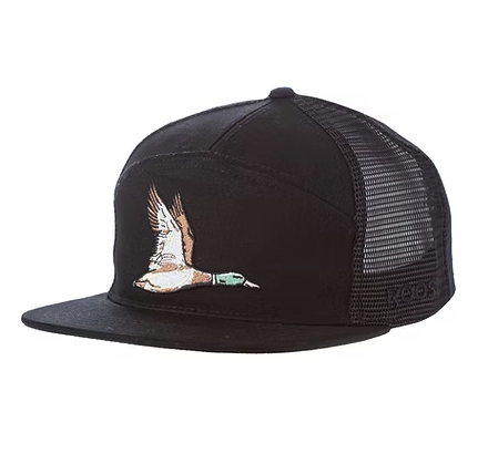 Youth Roost Black 7 Panel Duck Hat - Youth