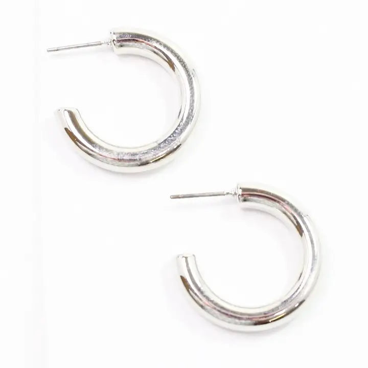 Caroline Hill - Silver Hoop Earrings