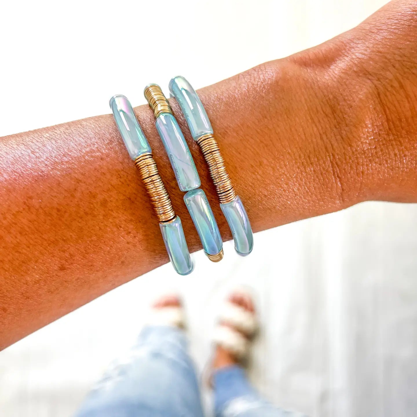 ONE #53 Metallic Tube Bangle Bracelet