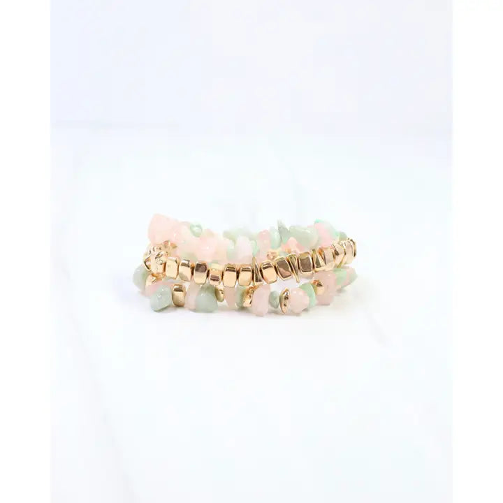 Caroline Hill - Eastpointe Beaded Stretch Bracelet Set - Blush