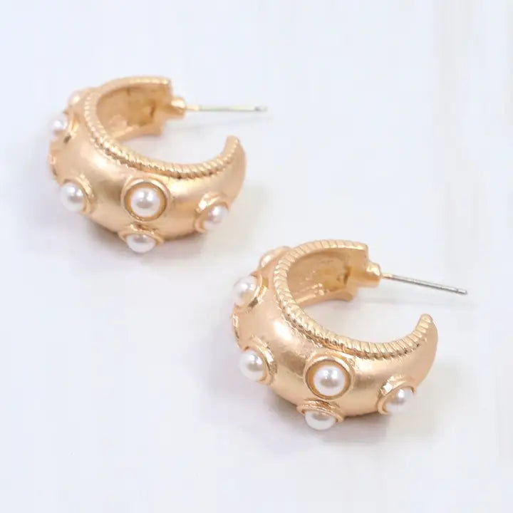 The Kensington Pearl Hoops - Caroline Hill