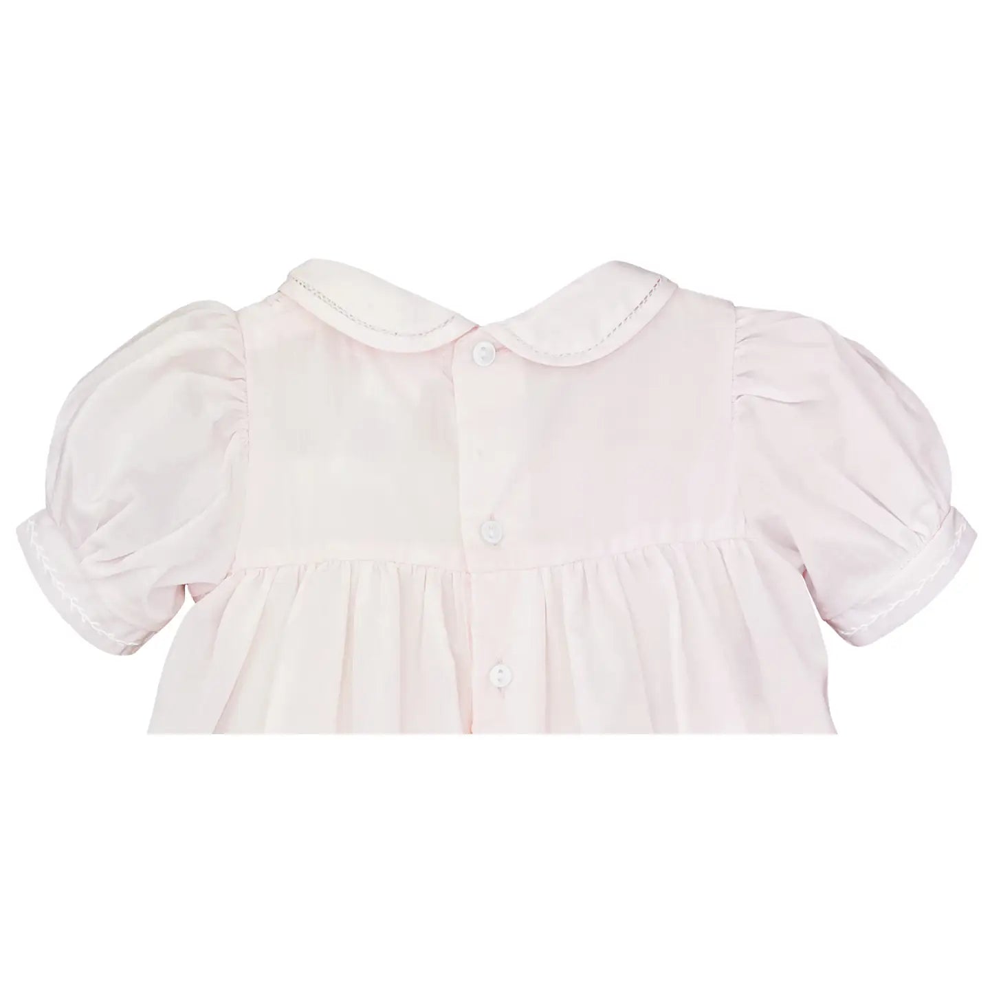Pastel Pink Dress with Pintucks and Featherstitching