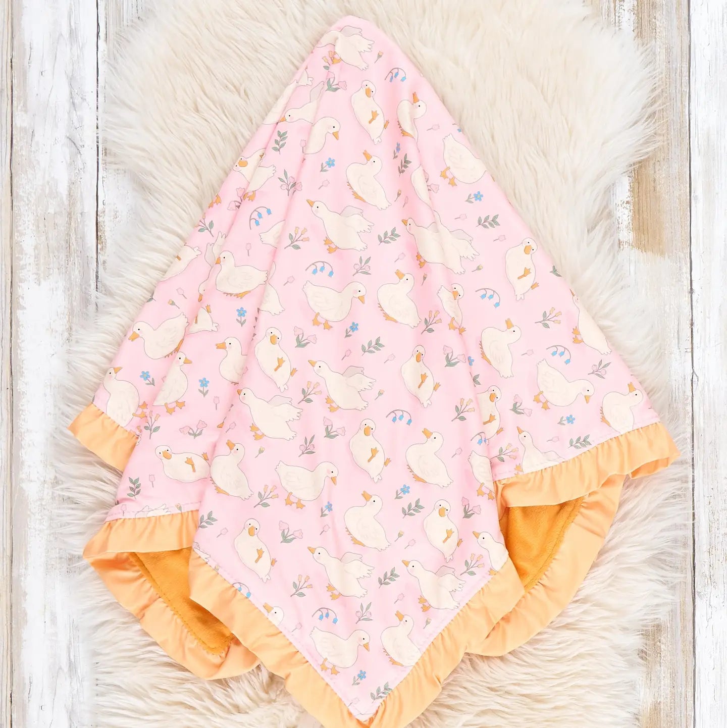 Quack & Bloom Ruffle Blanket