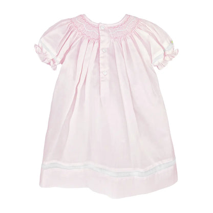 Smocked Daygown with Voile Insert - Pink