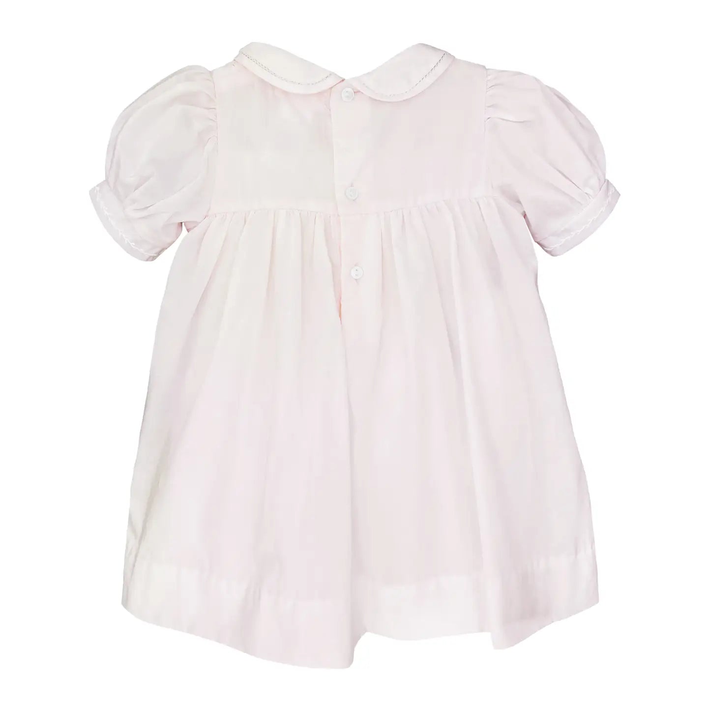 Pastel Pink Dress with Pintucks and Featherstitching