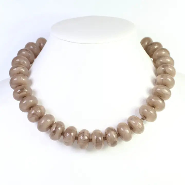 Caroline Hill - Davis Beaded Necklace - Taupe