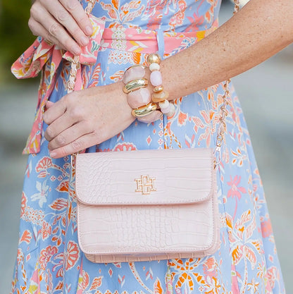 Blush Croc Luxe Crossbody
