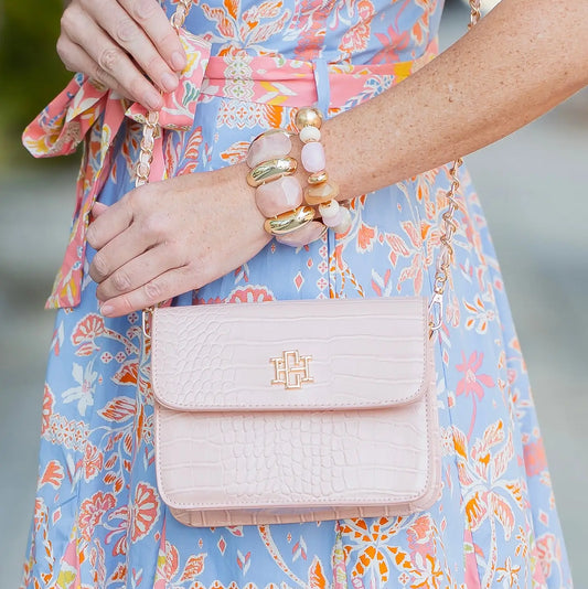 Blush Croc Luxe Crossbody