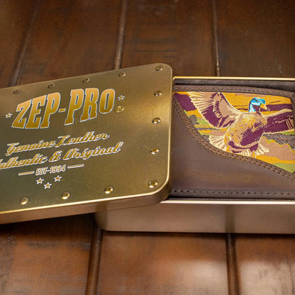 Men's Mallard Bifold Woven Patch Leather Wallet