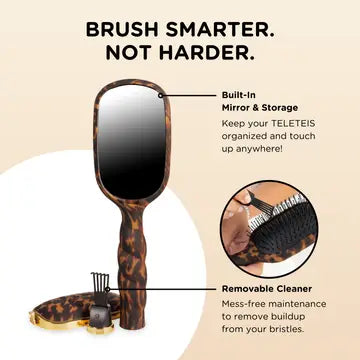 TELETIES - Detangler Hair Brush For Fine Hair - Tortoise