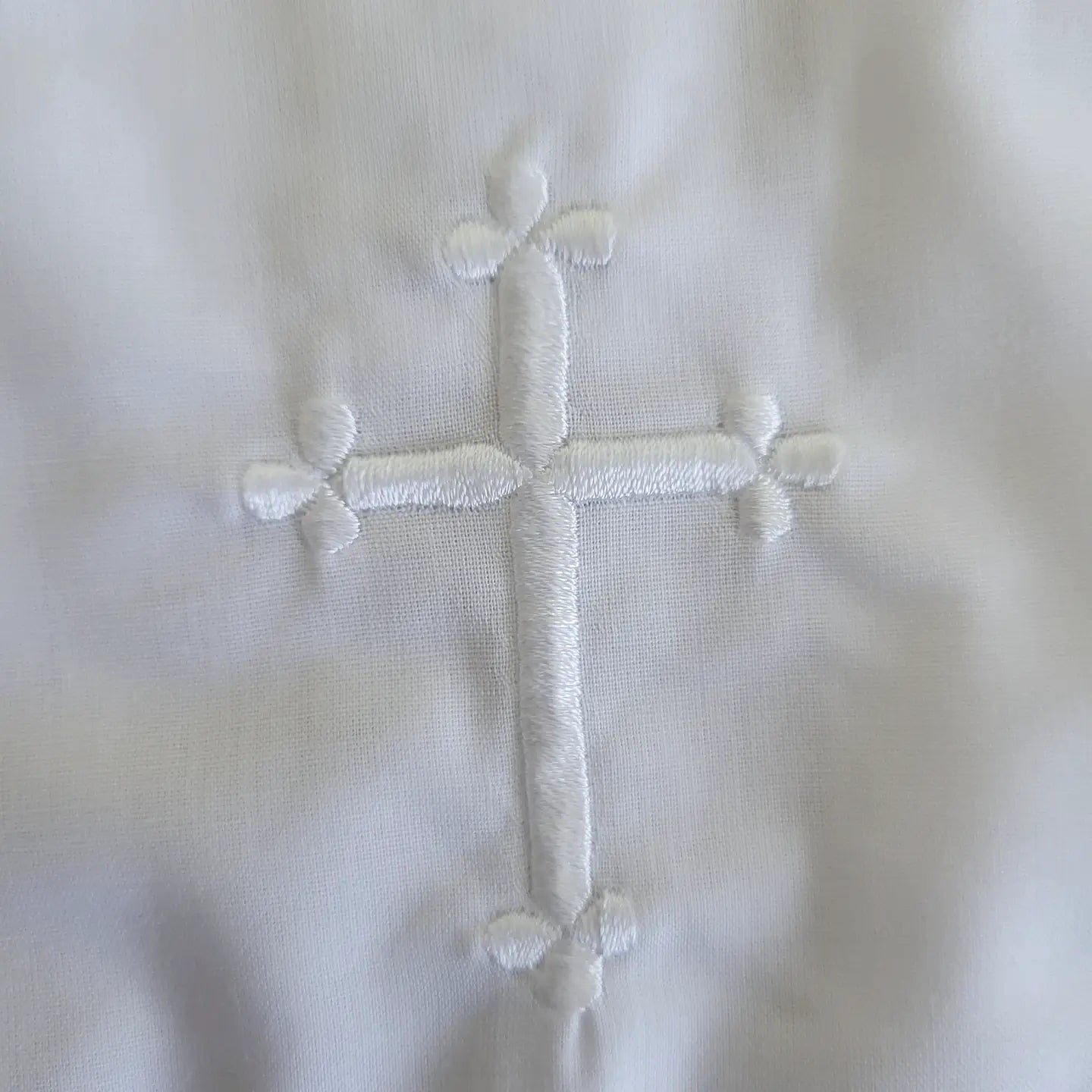 Embroidered Cross Christening Bib
