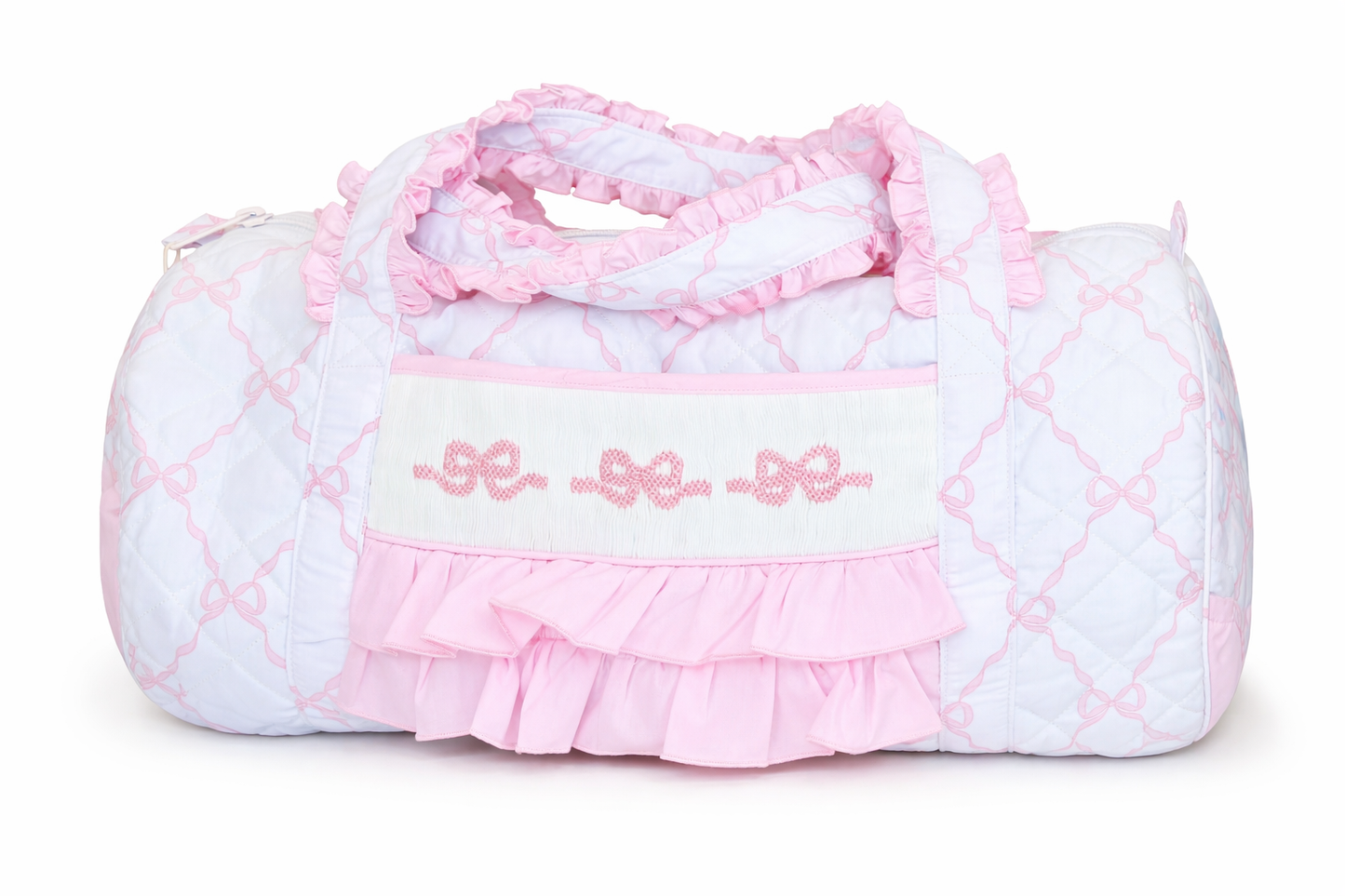 Smocked Pretty in Pink Bow Duffel