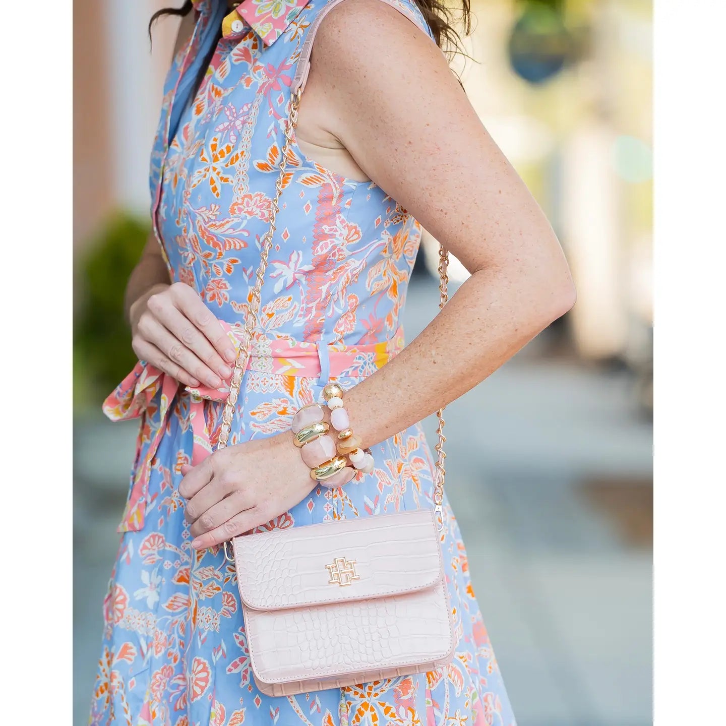 Blush Croc Luxe Crossbody