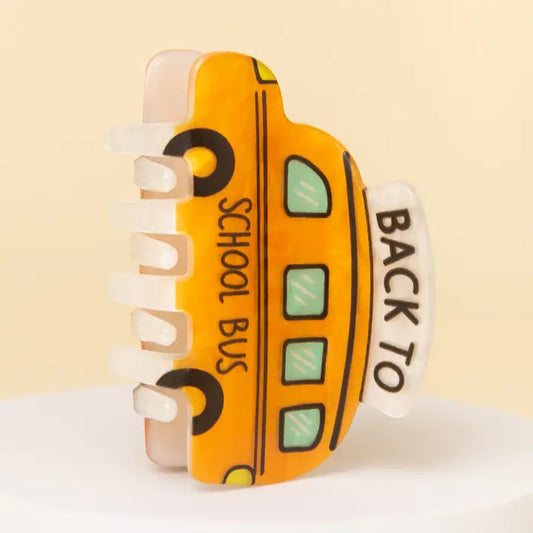 School Bus Acrylic Hair Claw Clip