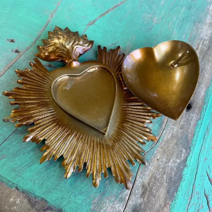 5" Flaming Sacred Heart Box