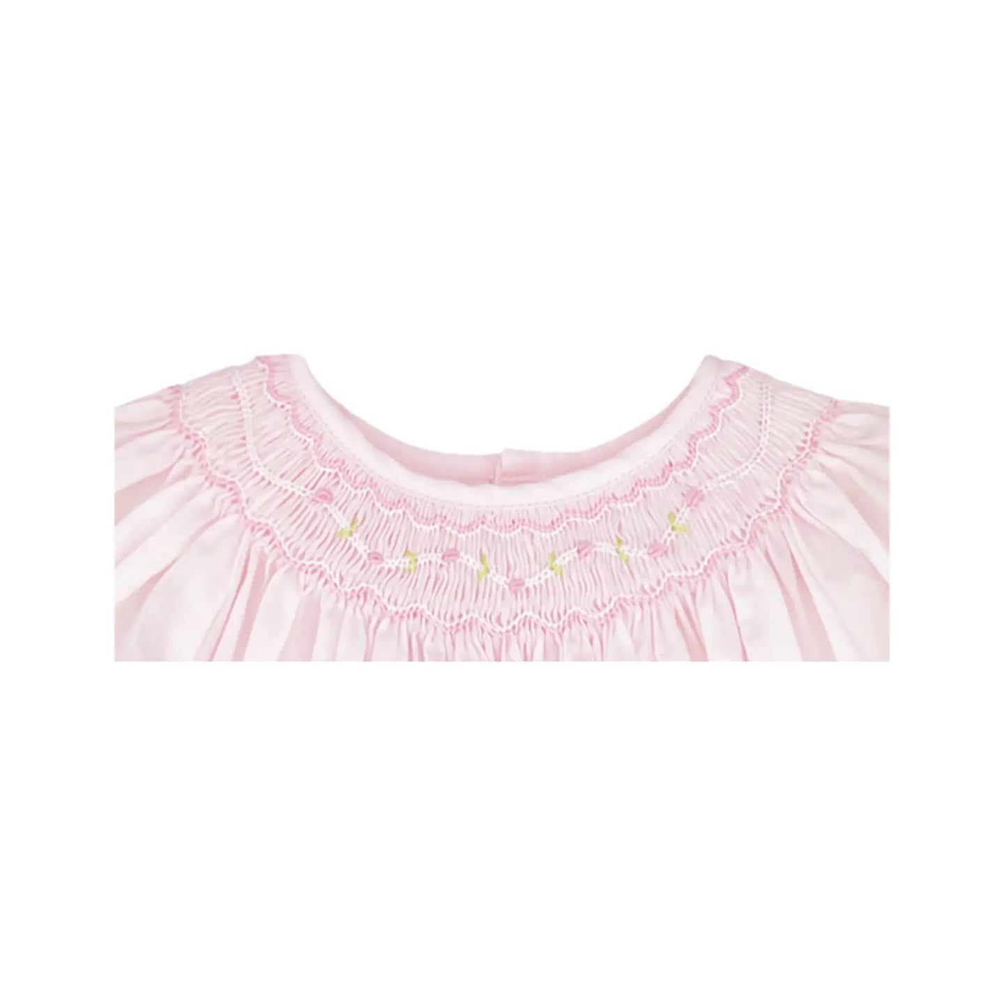 Smocked Daygown with Voile Insert - Pink