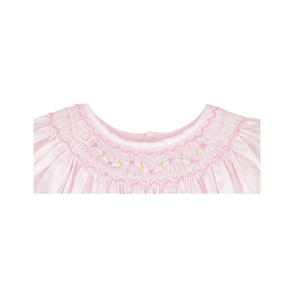 Smocked Daygown with Voile Insert - Pink