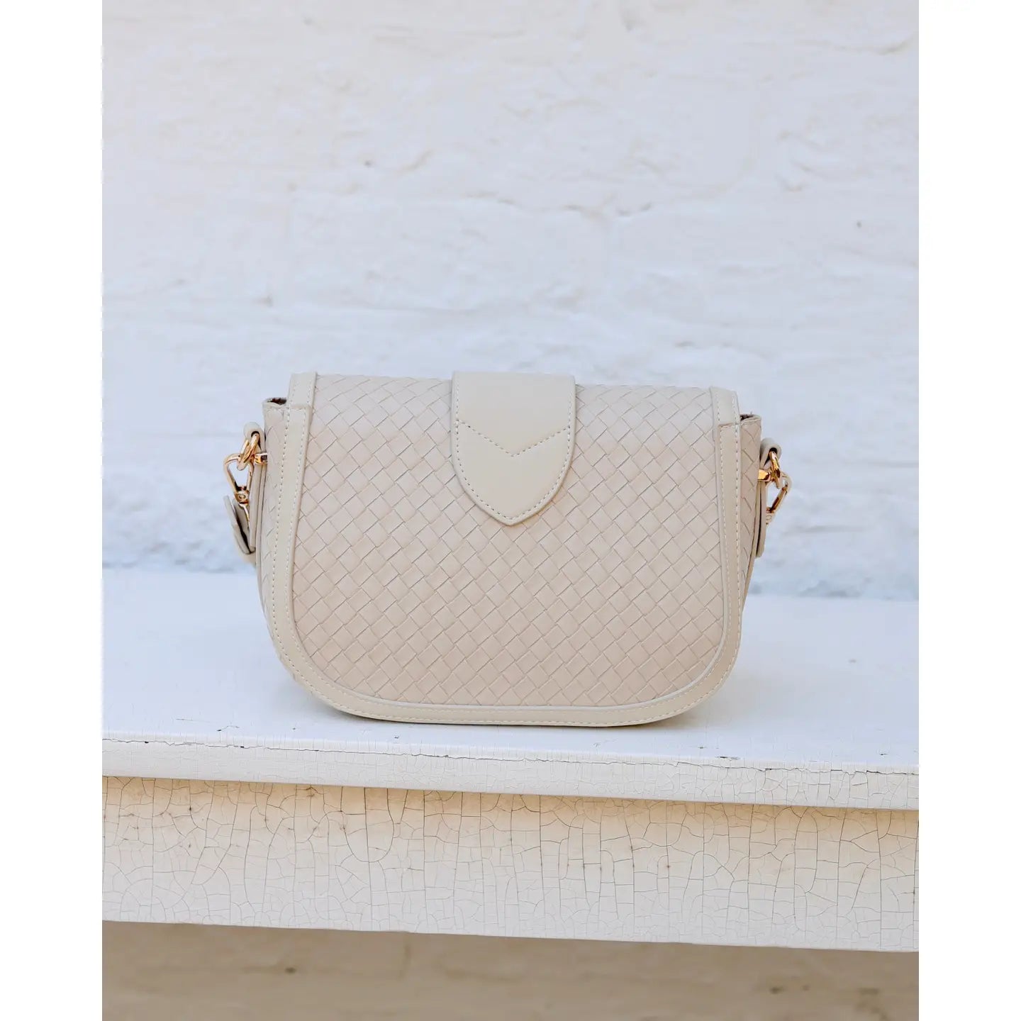 Caroline Hill - Griffin Crossbody Bag Woven Almond