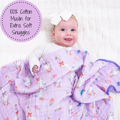 Cute Goose Baby Toddler Cotton Muslin Blanket 47"x47"