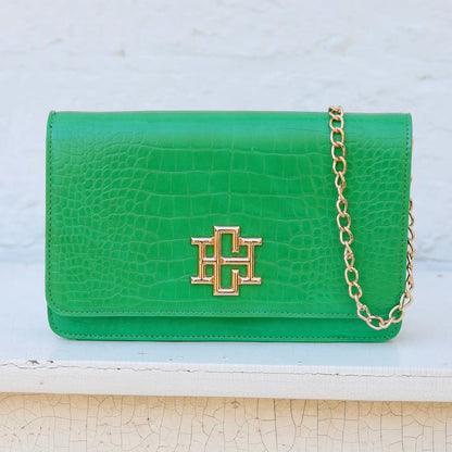 Green Envy Croc Purse Crossbody - Caroline Hill