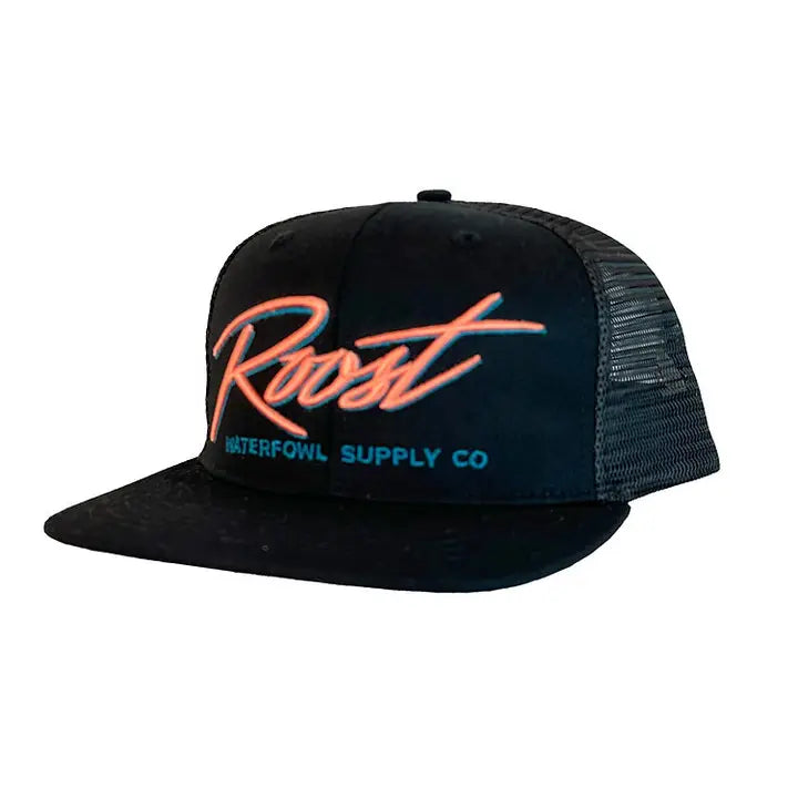 Roost Black w/ Pink Script Logo