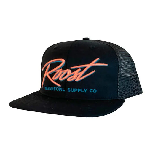 Roost Black w/ Pink Script Logo