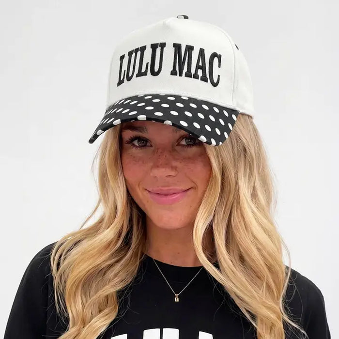Lulu Mac - Adult - Black + White Dot Cap