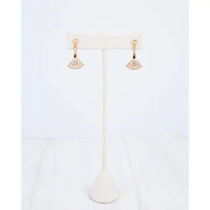 Cabrits Cz Fan Drop Earring Gold - Caroline Hill