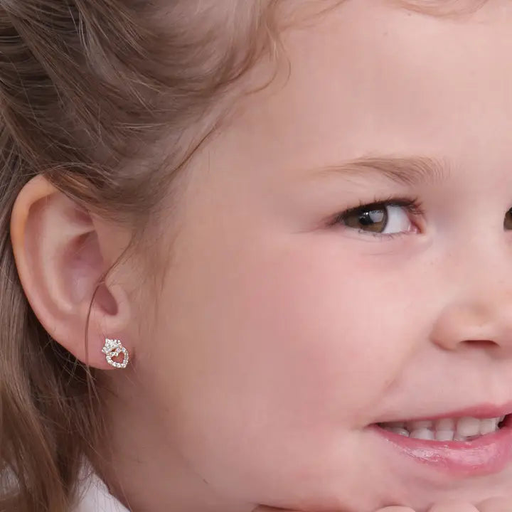 14K Gold Plated Tiara Heart Earrings