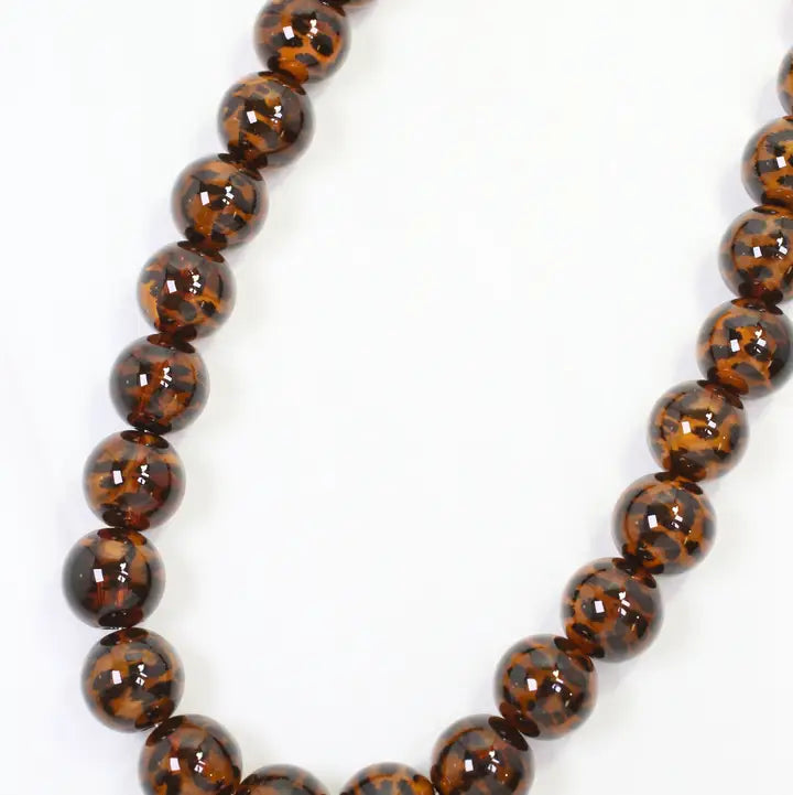 Caroline Hill - Maclarin Beaded Necklace - Tortoise