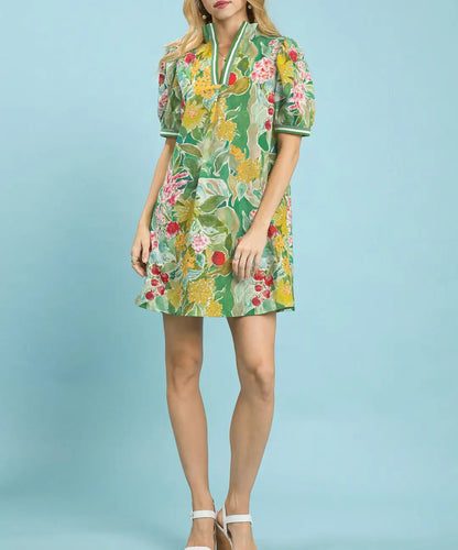 The Green Floral Luxe Dress