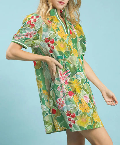 The Green Floral Luxe Dress