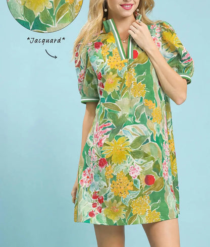The Green Floral Luxe Dress
