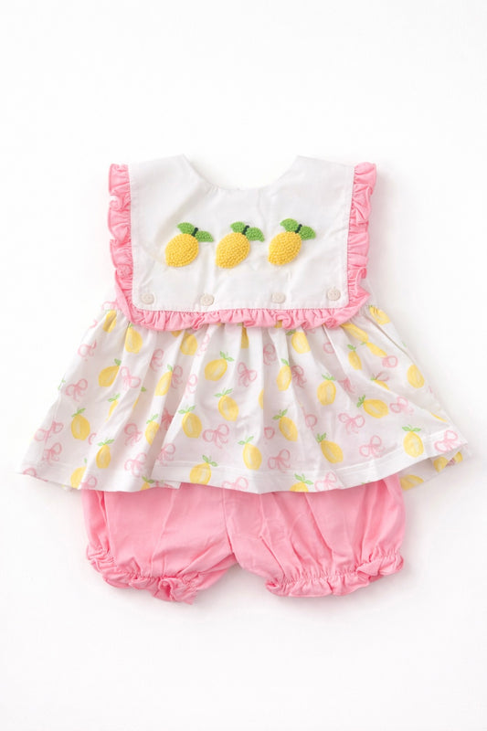French Knot Lemons Bloomer Short Set