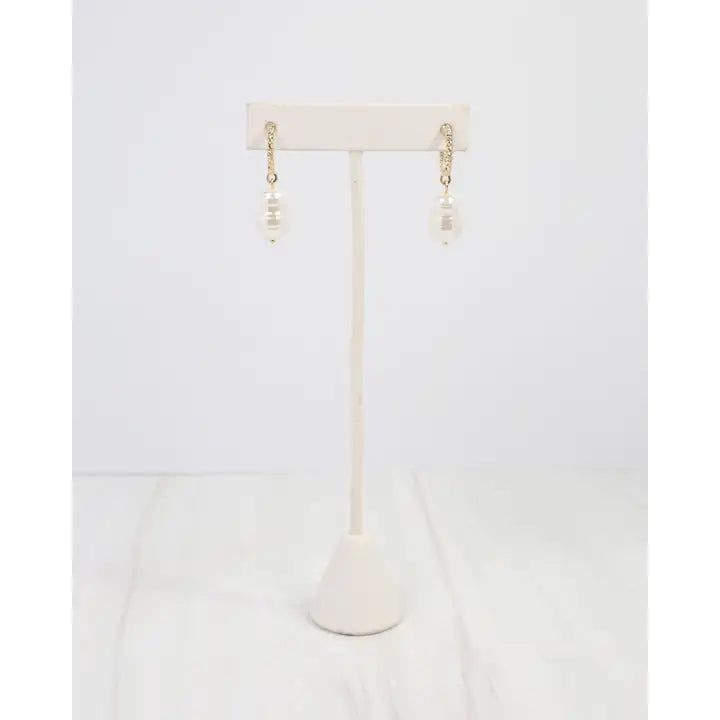 El Reno Baroque Pearl Hoop Earring Gold - Caroline Hill