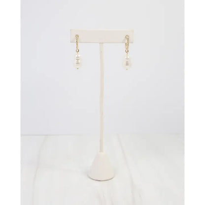 El Reno Baroque Pearl Hoop Earring Gold - Caroline Hill