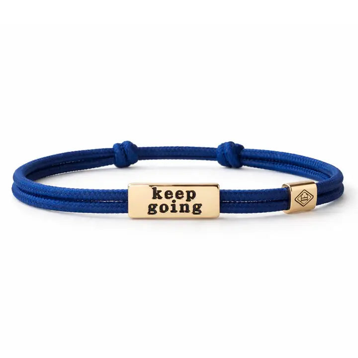Sentiment Bracelet – Keep Going | Blue Cord