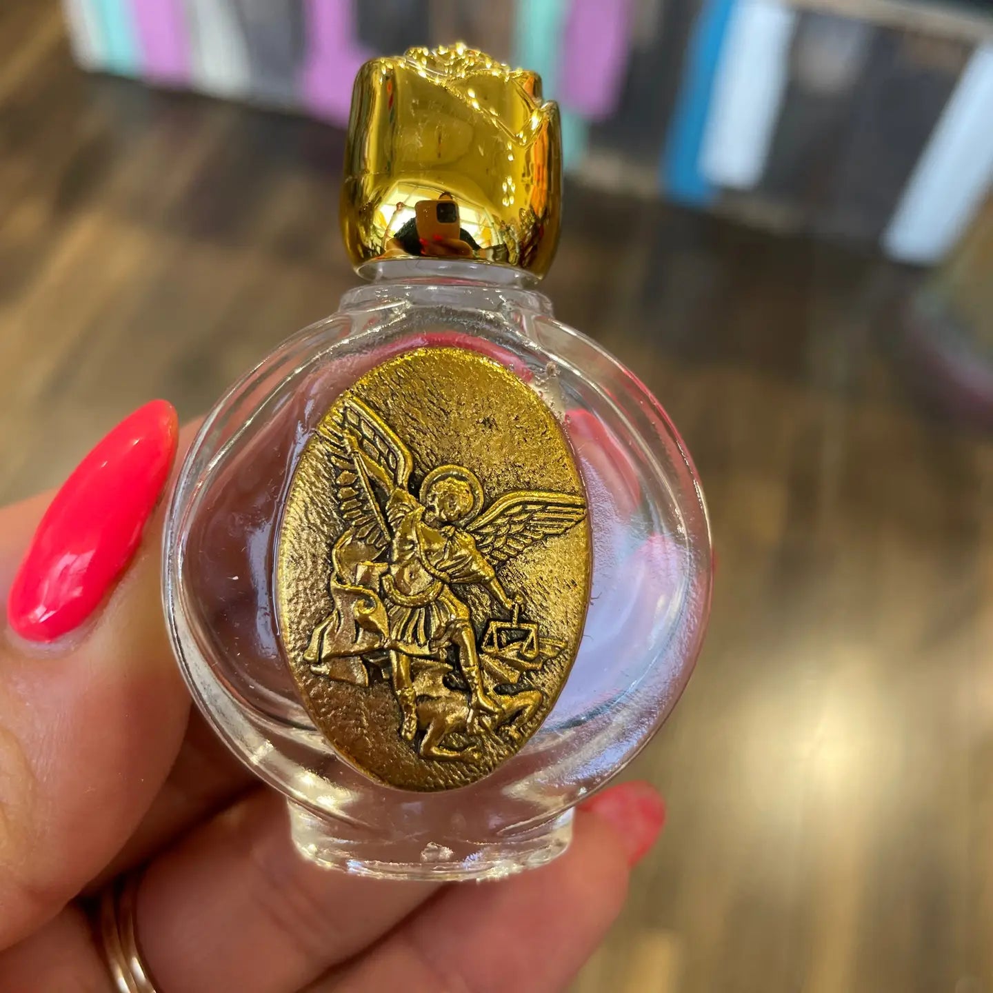Glass Holy Water Bottle - St. Michael