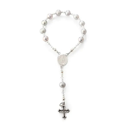 Sterling Silver Grey Baby Rosary