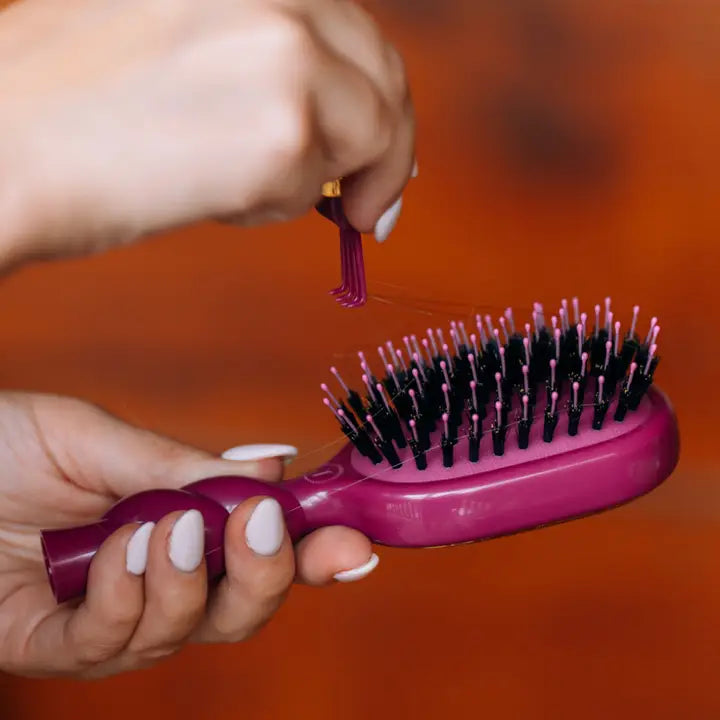 Mini Boar Bristle Hair Brush - Mulberry - TELETIES