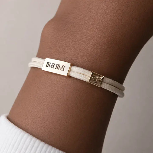 Sentiment Bracelet – MAMA | Cream Cord