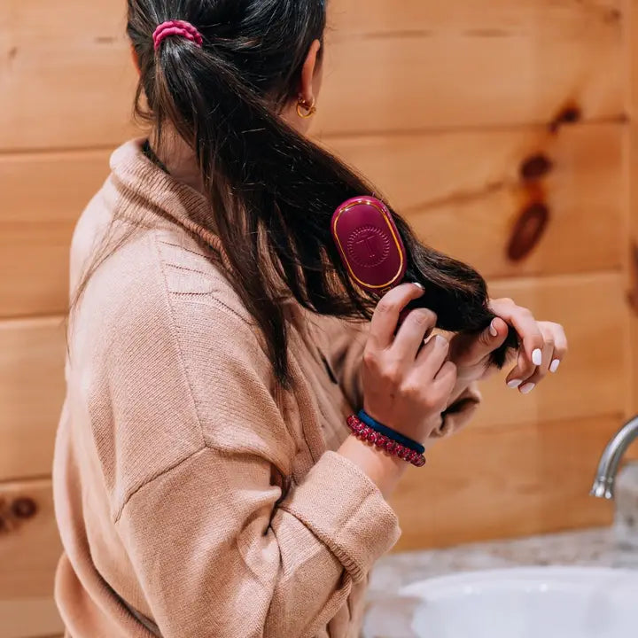Mini Boar Bristle Hair Brush - Mulberry - TELETIES