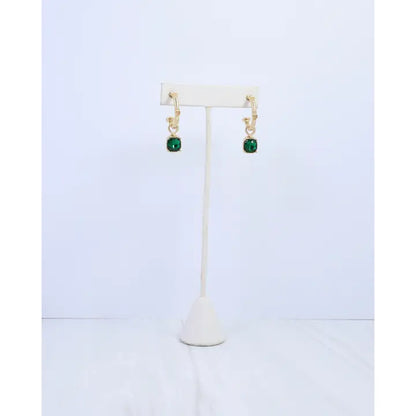 Green Jewel Dangle Earrings - Caroline Hill