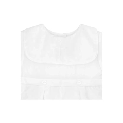 Embroidered Cross Christening Romper + Bonnet
