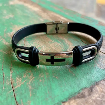 Silicone and Stainless Steel Bracelet