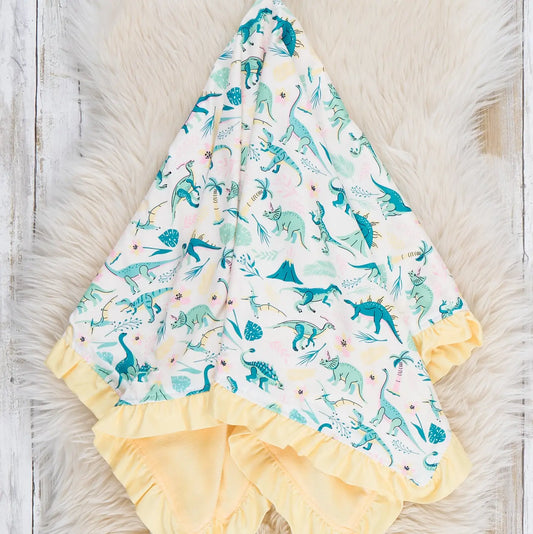 Sweet Jurassic Garden Ruffle Blanket
